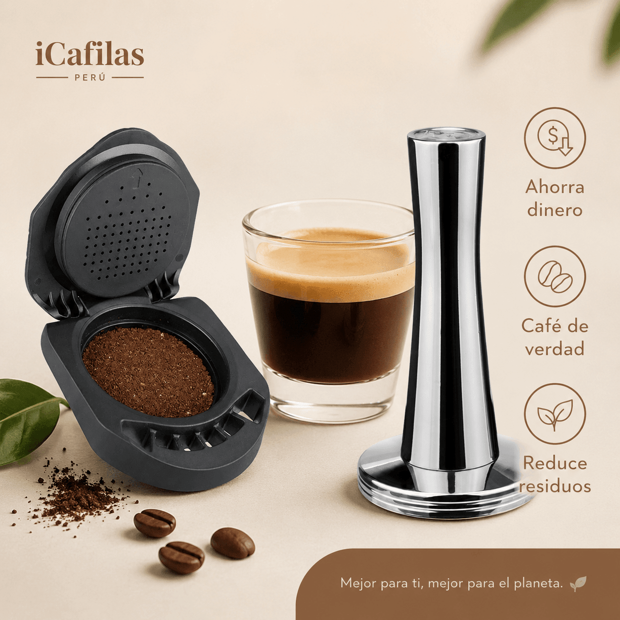 Cápsulas Dolce Gusto Recargables Premium + Tamper de Acero - Gallery 2