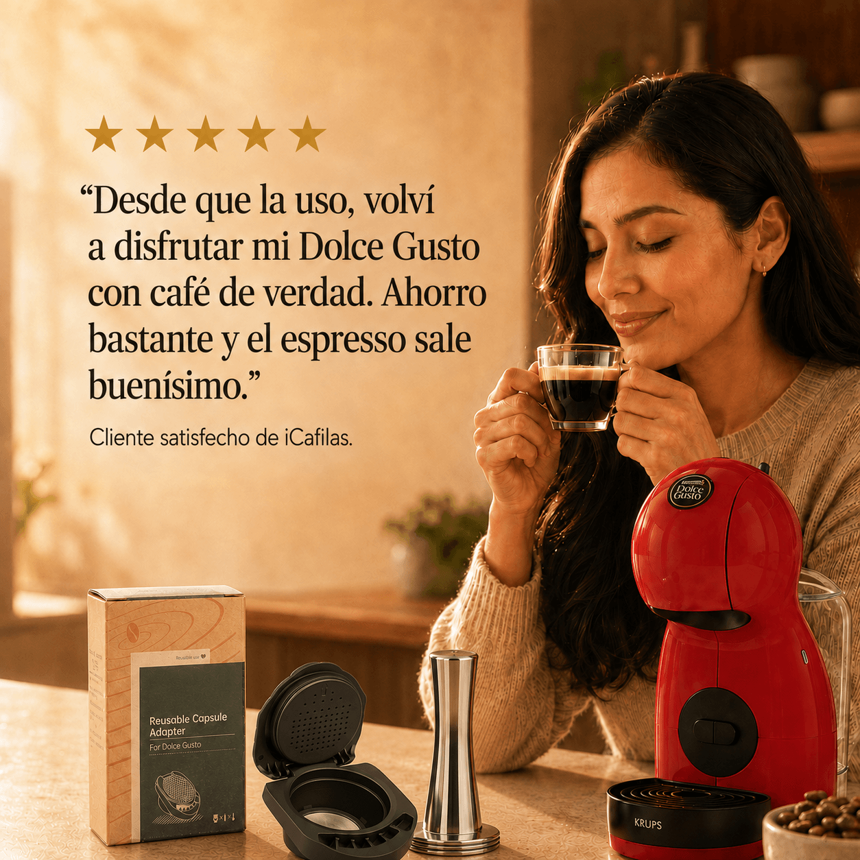 Cápsulas Dolce Gusto Recargables Premium + Tamper de Acero - Gallery 9