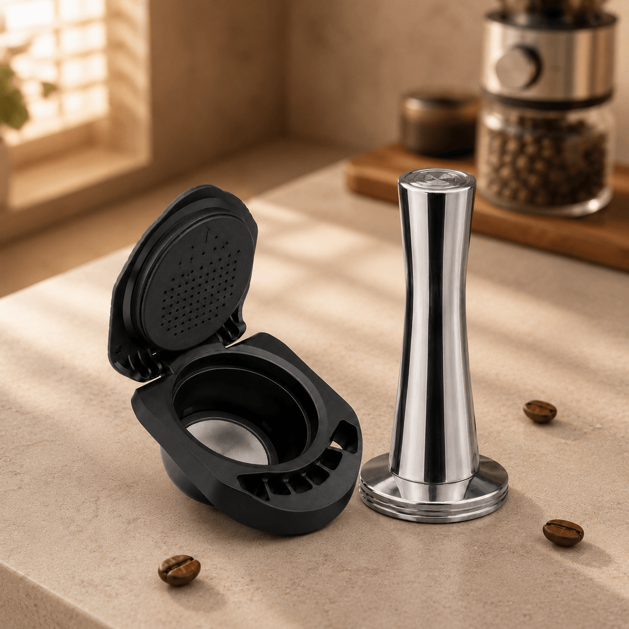 Cápsulas Dolce Gusto Recargables Premium + Tamper de Acero - Gallery 1