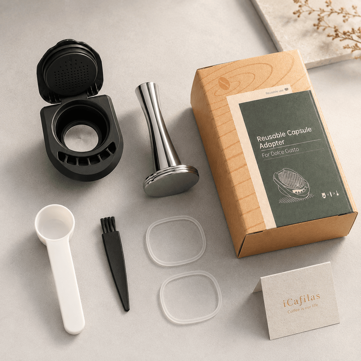 Cápsulas Dolce Gusto Recargables Premium + Tamper de Acero - Gallery 10