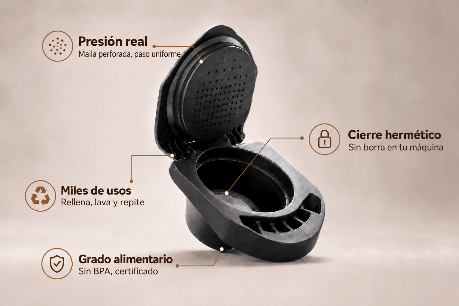 Kit Cápsula Dolce Gusto Recargable + Tamper - Gallery 7